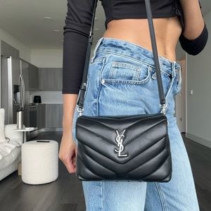 YSL SAINT LAURENT LEATHER TOY LOULOU PURSE